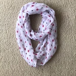 White, Red and Black diamond scarf